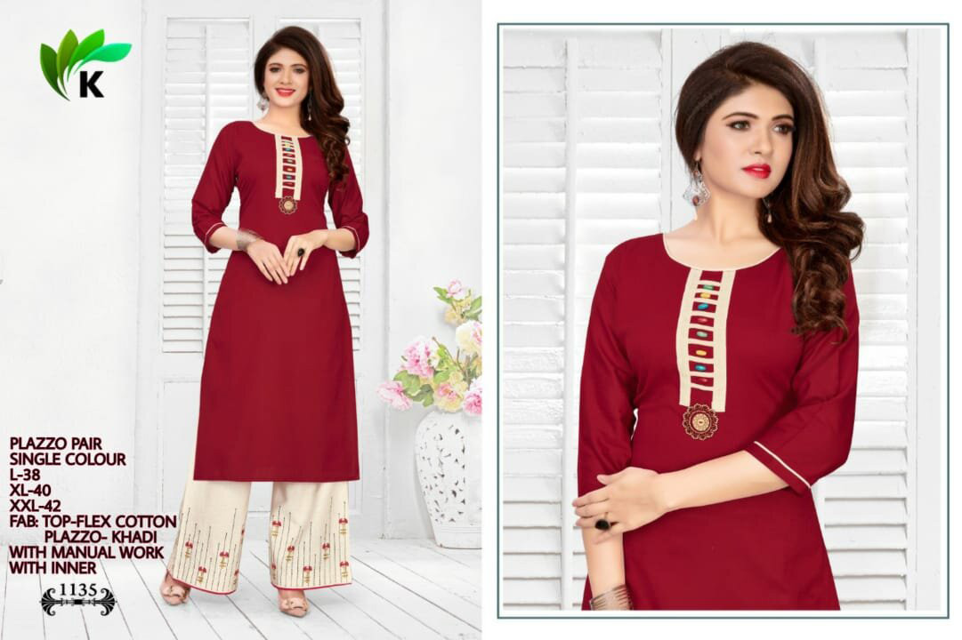Cotton Silk Handwork Single Design 3 Size Kurti Cotton Silk Handwork Single Design 3 Size Kurti